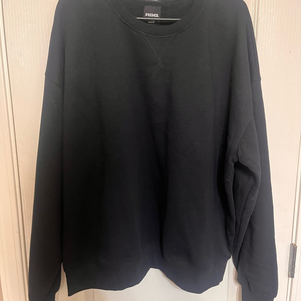 RSQ Black Crewneck Sweater with Textured Knit - Picture 5 of 5